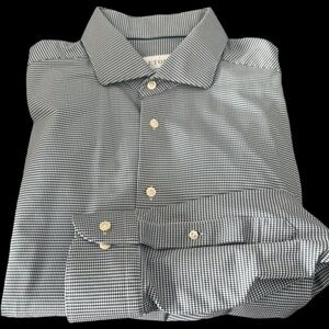 Mens Eton Contemporary Dress Shirt Four-Way Stretch Blue Check 46-18, XXL